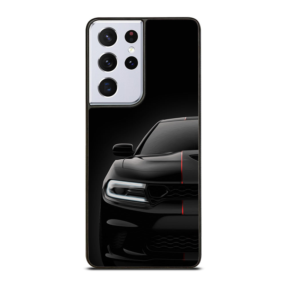 Black Dodge Challenger Outerglow Samsung Galaxy S21 Ultra 5G Case