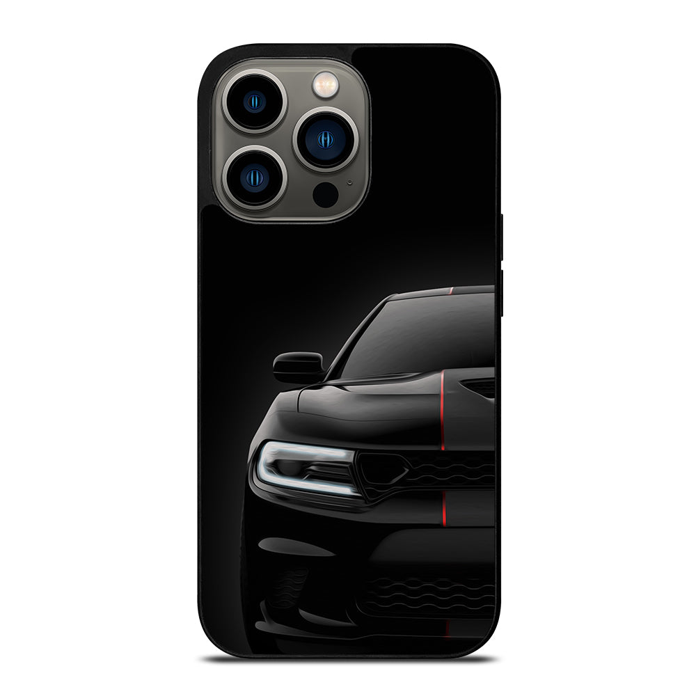 Black Dodge Challenger Outerglow iPhone 13 Pro Case