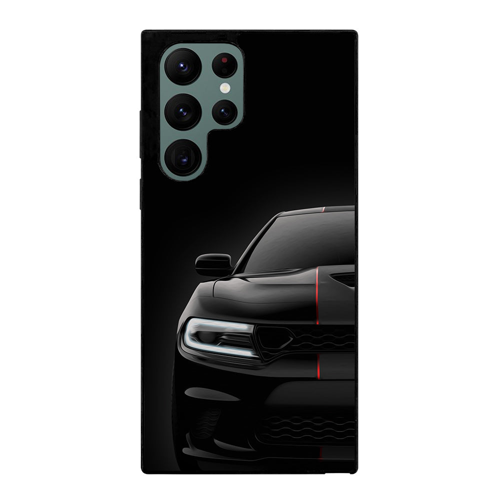 Black Dodge Challenger Outerglow Samsung Galaxy S22 Ultra 5G Case