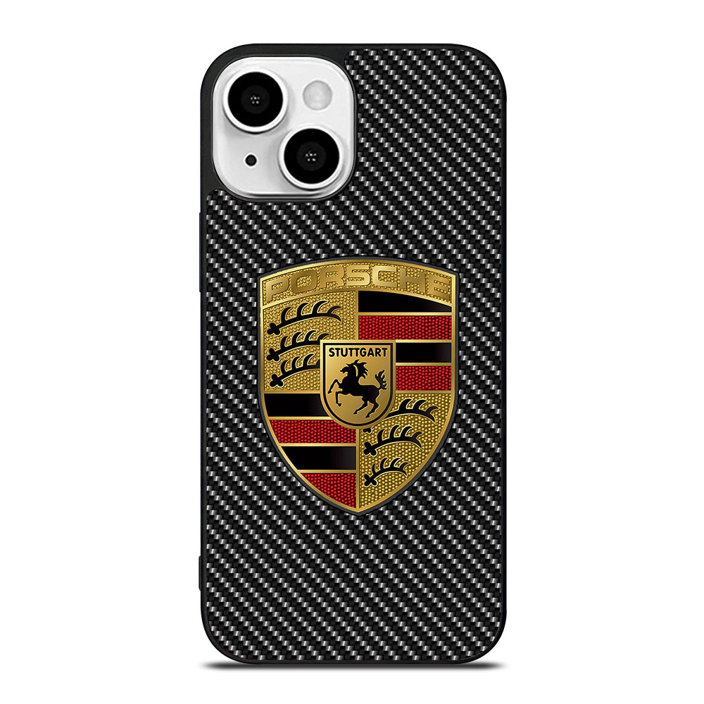Carbon Porsche Logo iPhone 13 Mini Case
