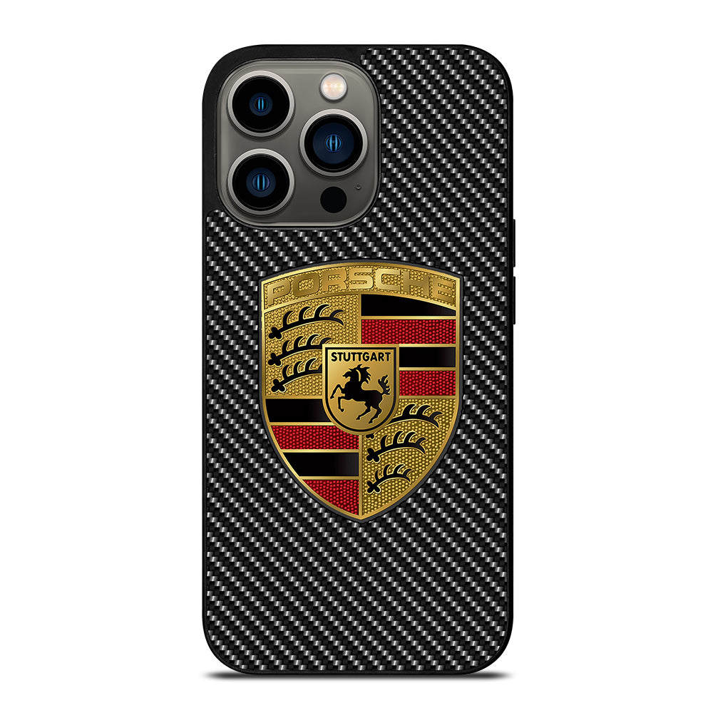 Carbon Porsche Logo iPhone 13 Pro Case