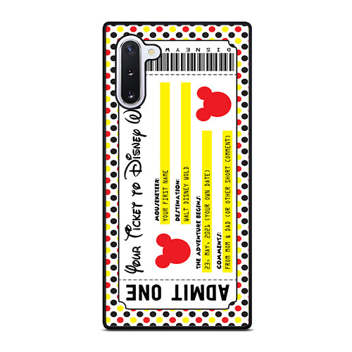 Custom Personalized Disney Ticket Samsung Galaxy Note 10 Case