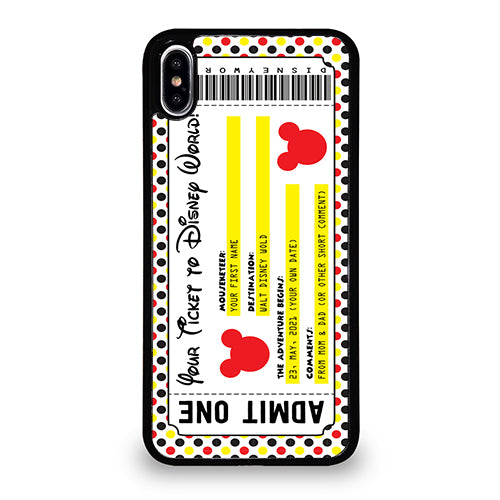 Custom Personalized Disney Ticket iPhone XS Max Case