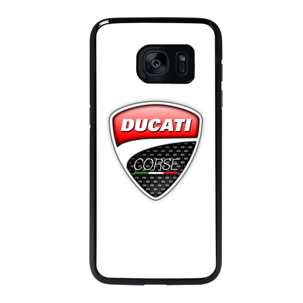 DUCATI LOGO WHITE Samsung Galaxy S7 Edge Case