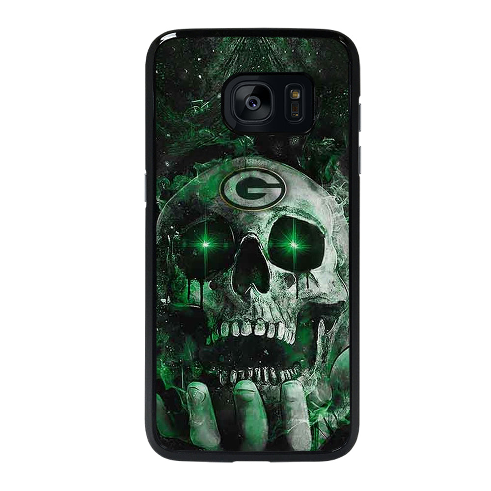 Green Bay Skull On Hand Samsung Galaxy S7 Edge Case