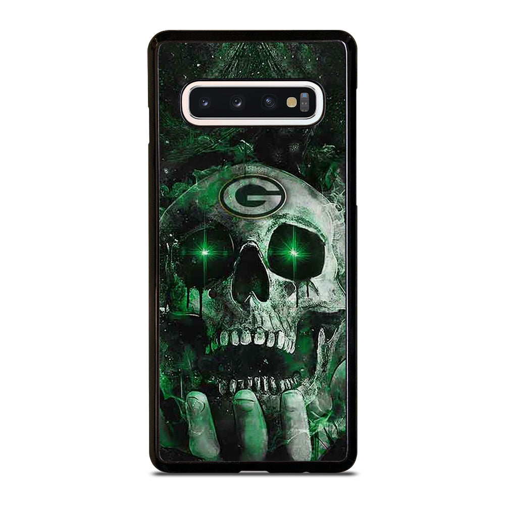 Green Bay Skull On Hand Samsung Galaxy S10 Case