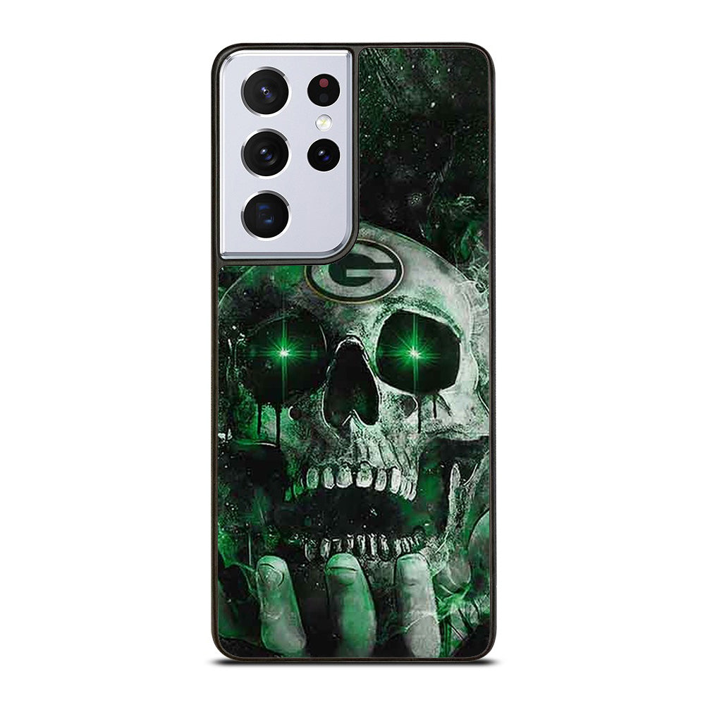 Green Bay Skull On Hand Samsung Galaxy S21 Ultra 5G Case