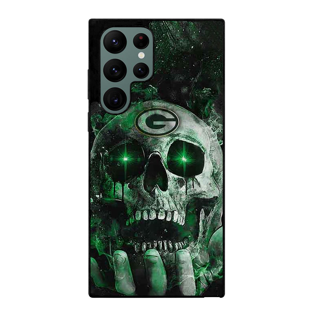 Green Bay Skull On Hand Samsung Galaxy S22 Ultra 5G Case
