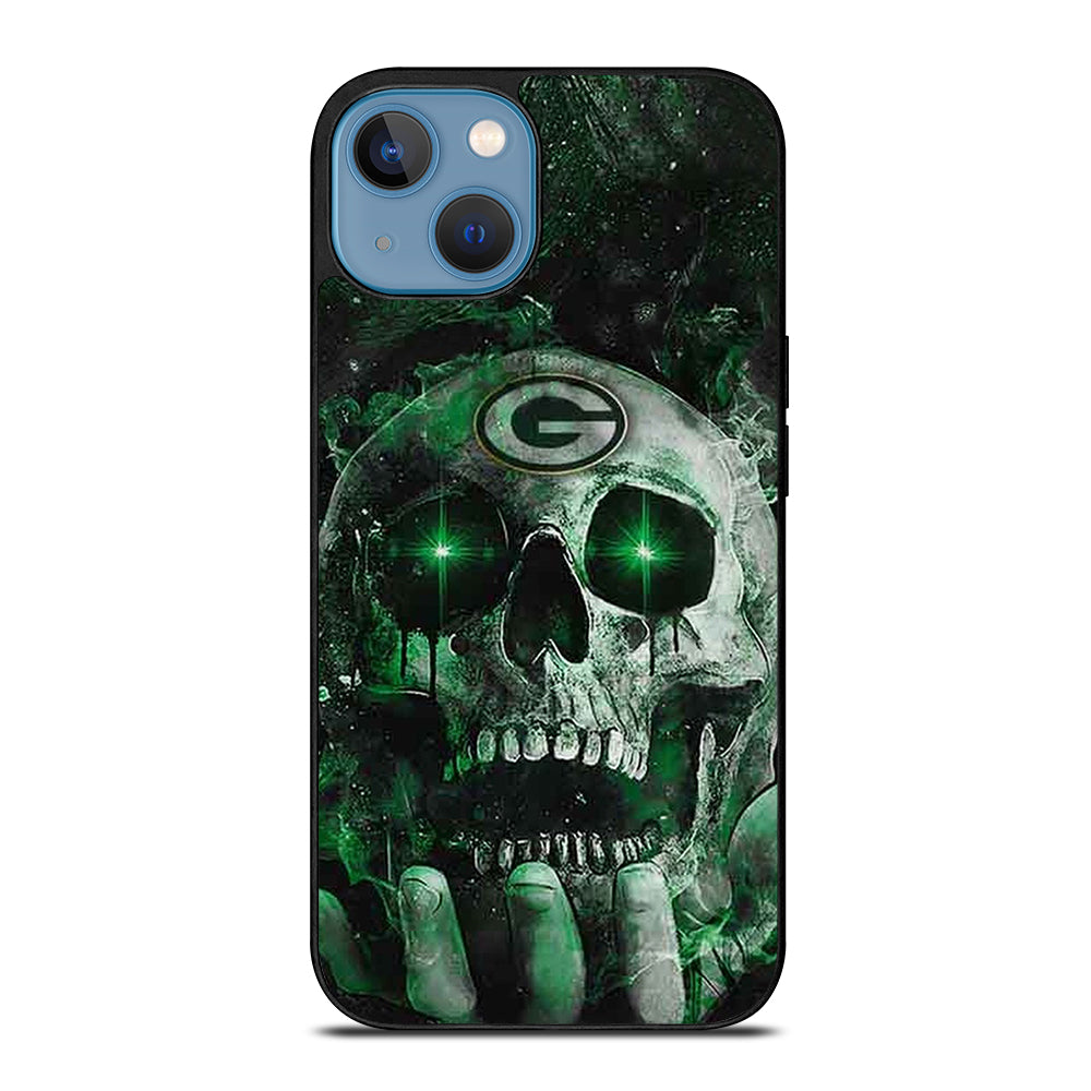 Green Bay Skull On Hand iPhone 13 Case