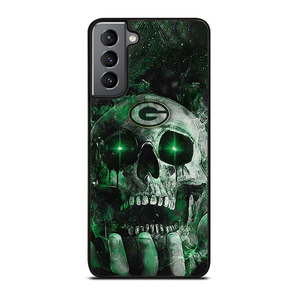 Green Bay Skull On Hand Samsung Galaxy S21 Plus 5G Case