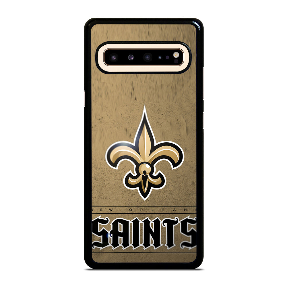 NEW ORLEANS SAINTS LOGO AND BACKGROUND Samsung Galaxy S10 5G Case