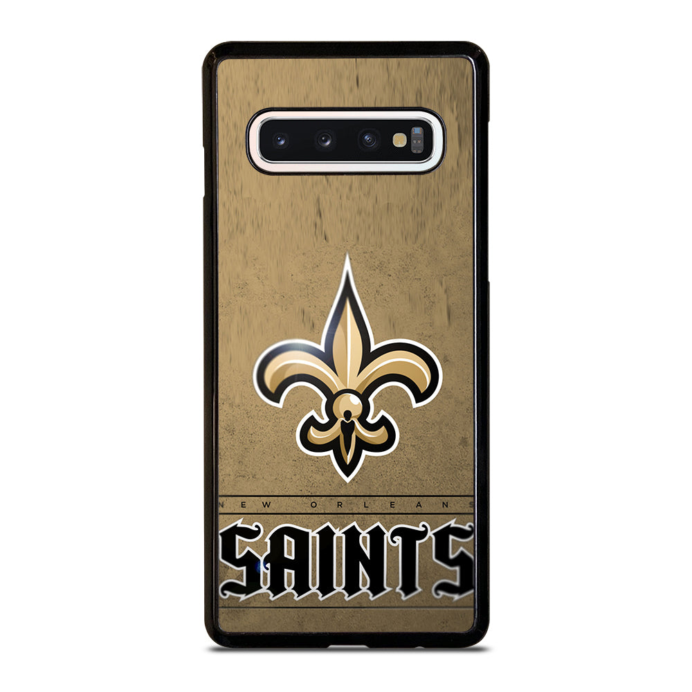 NEW ORLEANS SAINTS LOGO AND BACKGROUND Samsung Galaxy S10 Case