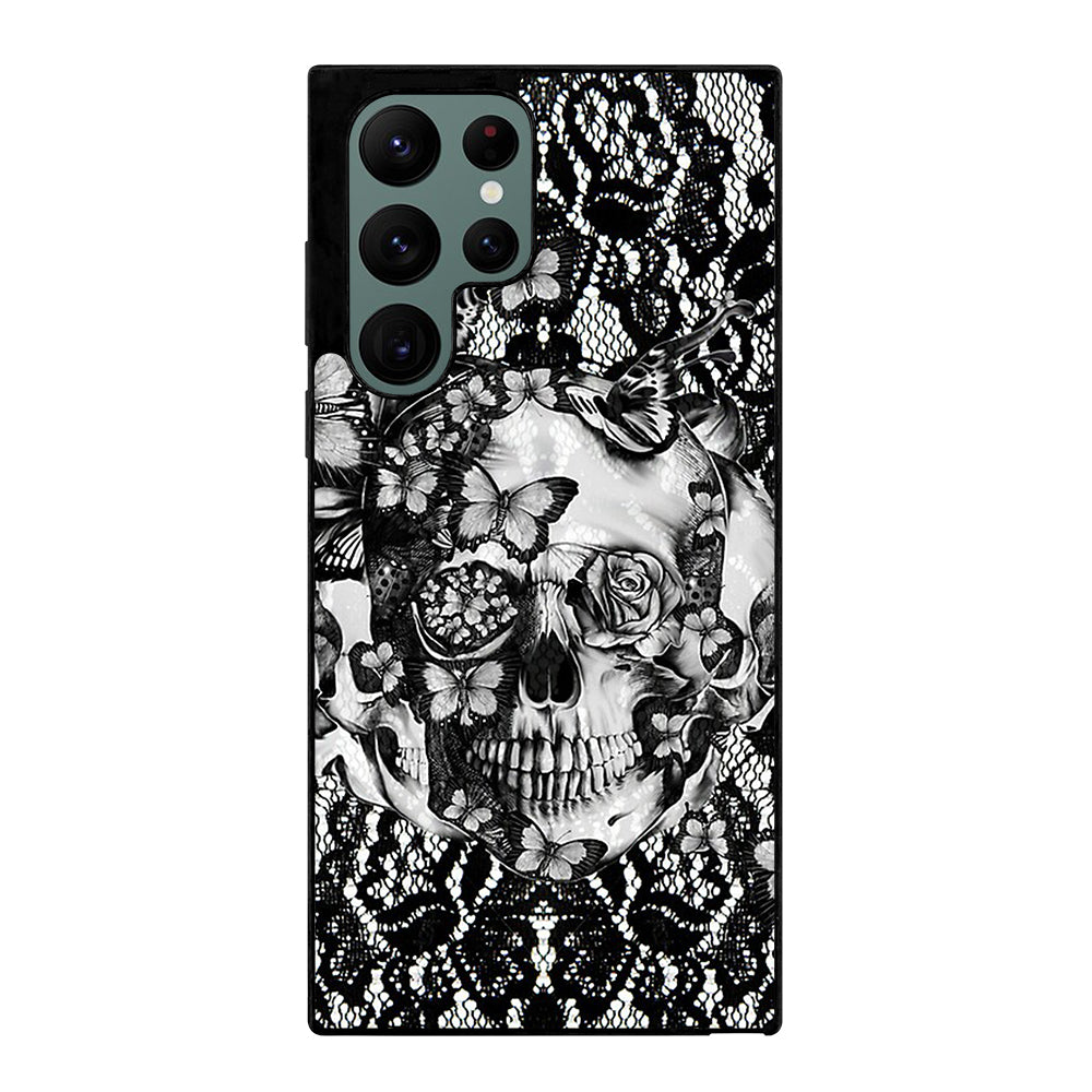 Skull Butterfly Lace Samsung Galaxy S22 Ultra 5G Case