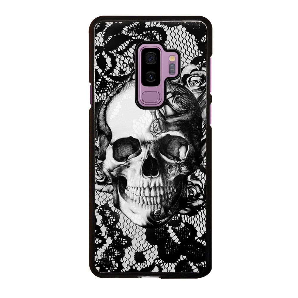 Skull On Black Lace Samsung Galaxy S9 Plus Case