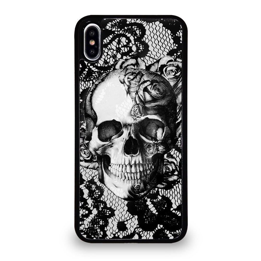 Skull On Black Lace iPhone XS Max Case