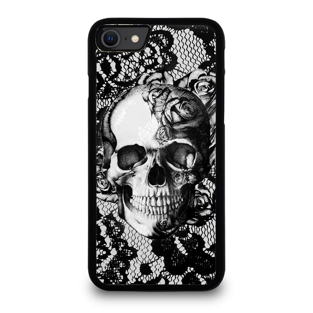 Skull On Black Lace iPhone SE 2020 Case