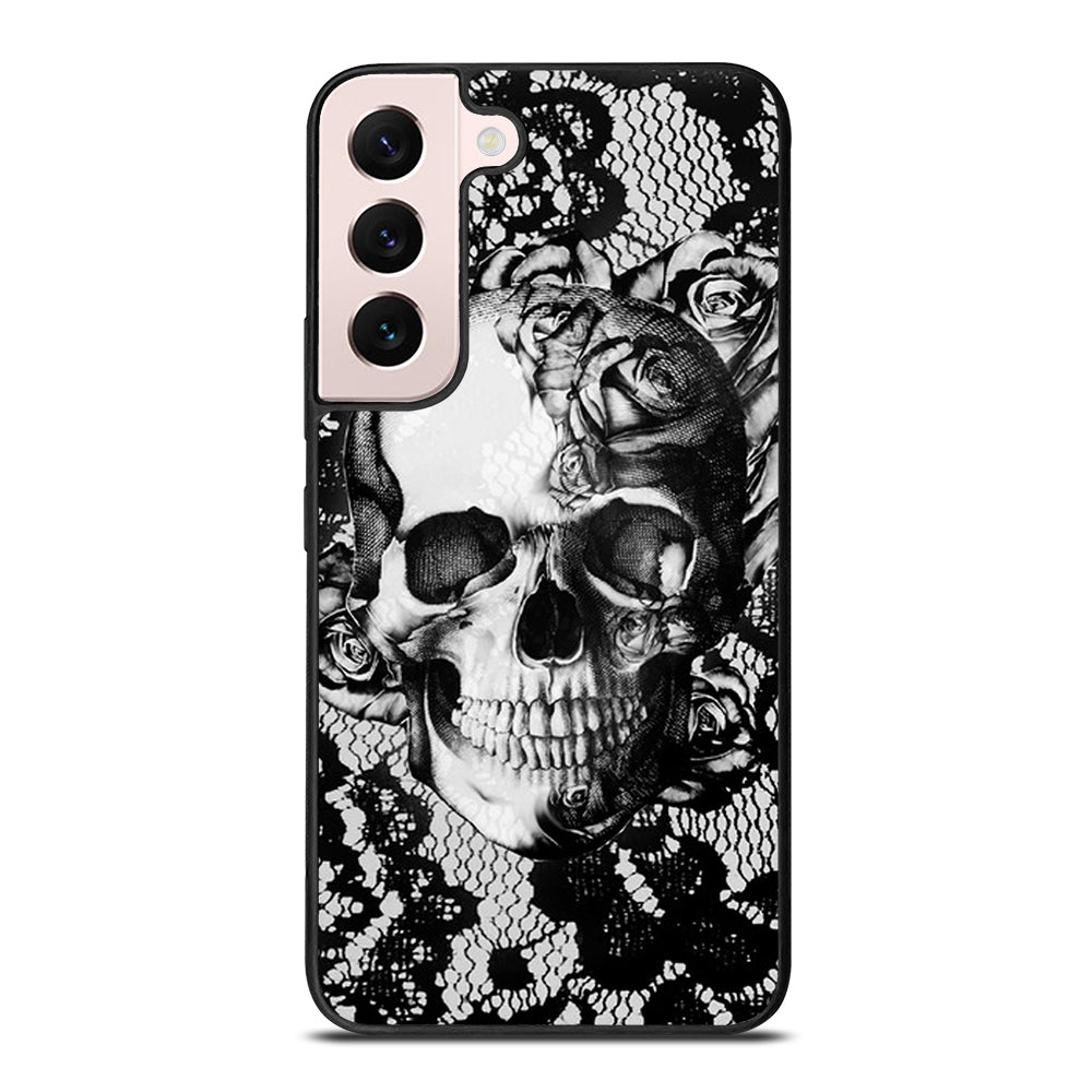 Skull On Black Lace Samsung Galaxy S22 Plus 5G Case