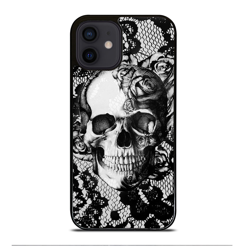 Skull On Black Lace iPhone 12 Mini Case