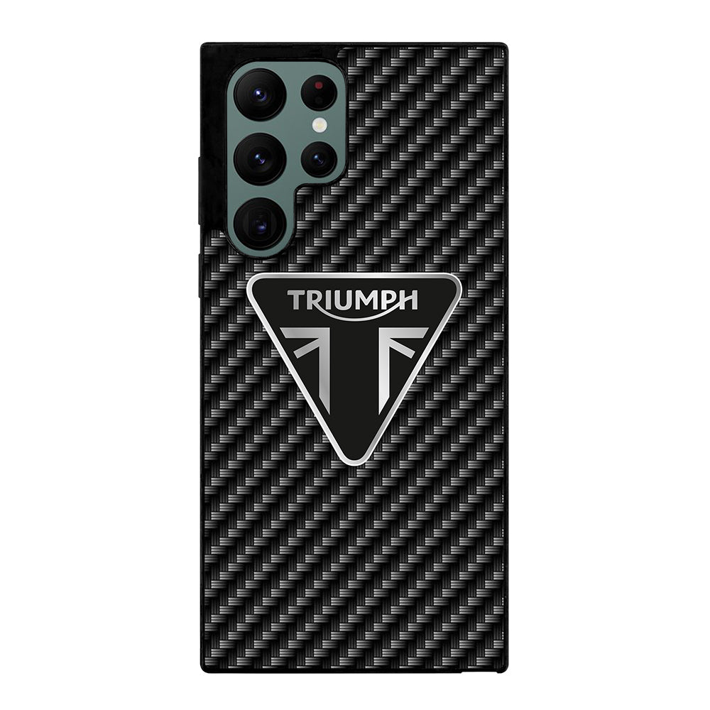 Triumph Motorcycle Carbon Logo Samsung Galaxy S22 Ultra 5G Case