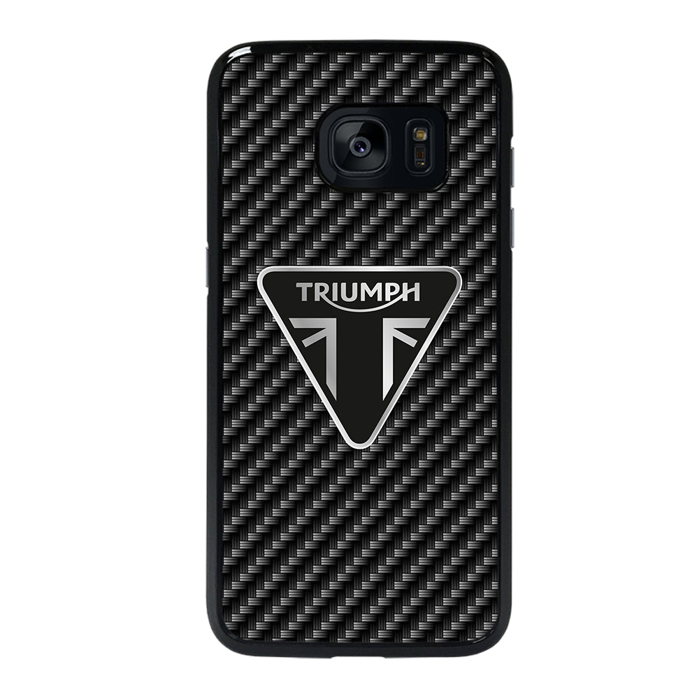 Triumph Motorcycle Carbon Logo Samsung Galaxy S7 Edge Case