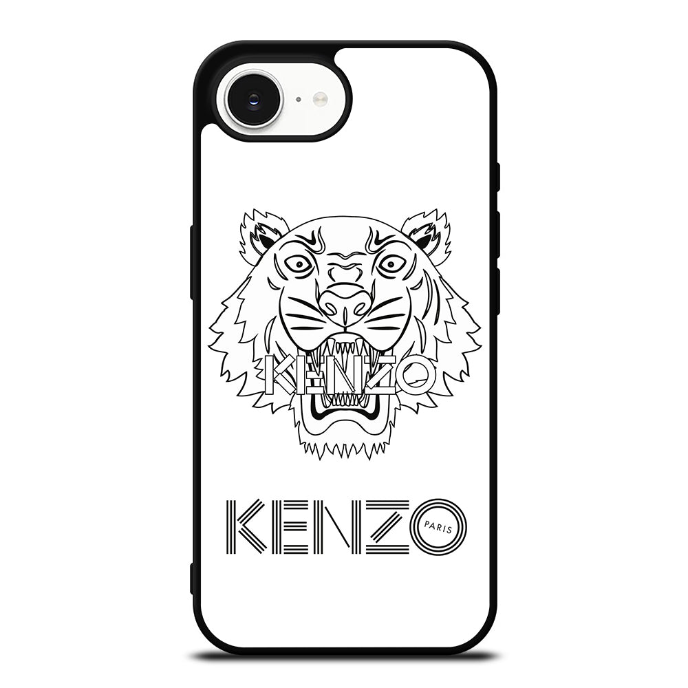 ABSTRACT KENZO PARIS iPhone 16e case black TPU silicone rubber protective cover by Casedear