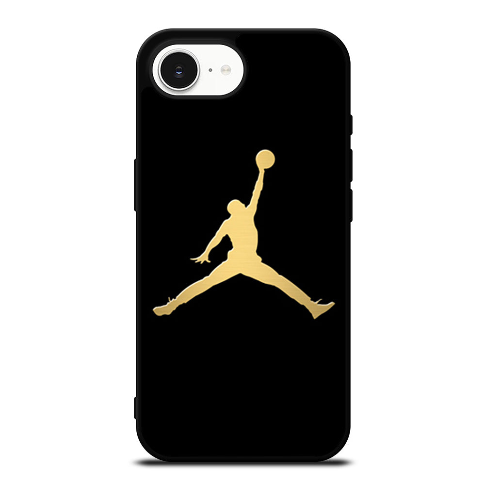 AIR JORDAN IN BLACK iPhone 16e case black TPU silicone rubber protective cover by Casedear