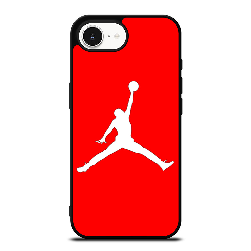 AIR JORDAN IN RED iPhone 16e case black TPU silicone rubber protective cover by Casedear