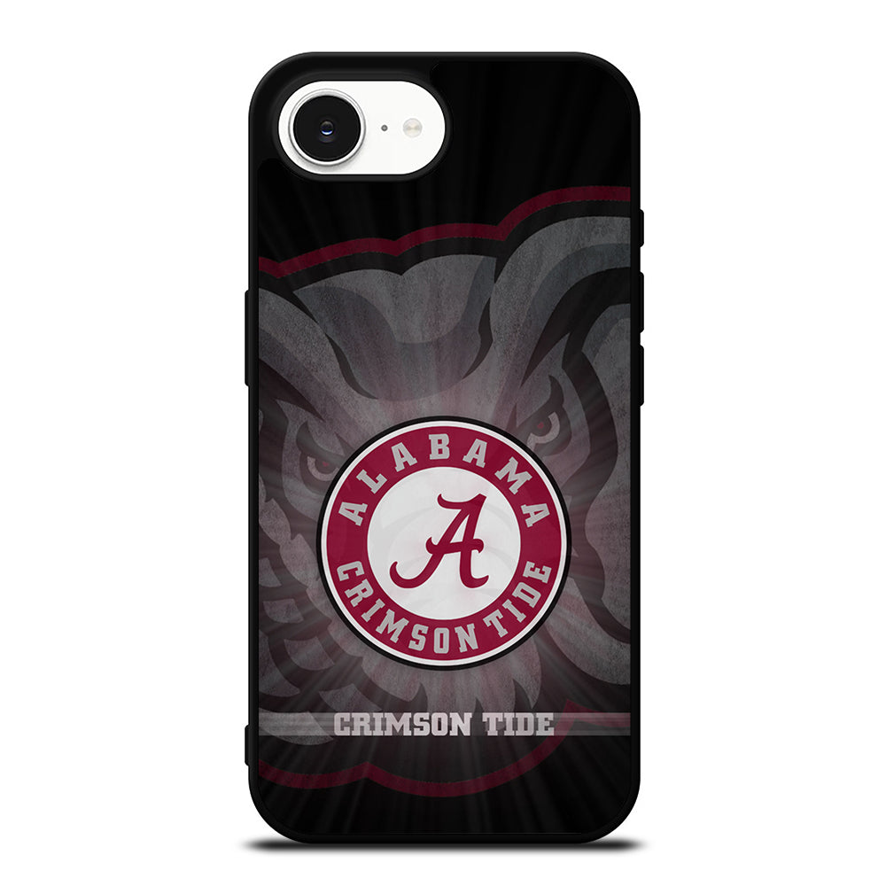 ALABAMA CRIMSON TIDE LOGO iPhone 16e case black TPU silicone rubber protective cover by Casedear
