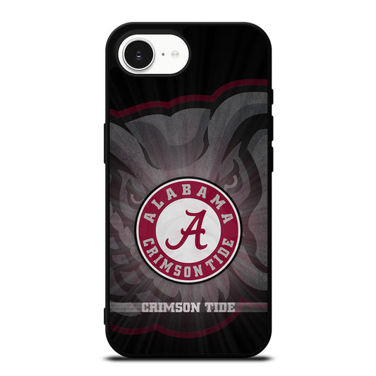 ALABAMA CRIMSON TIDE LOGO iPhone 16e case black TPU silicone rubber protective cover by Casedear