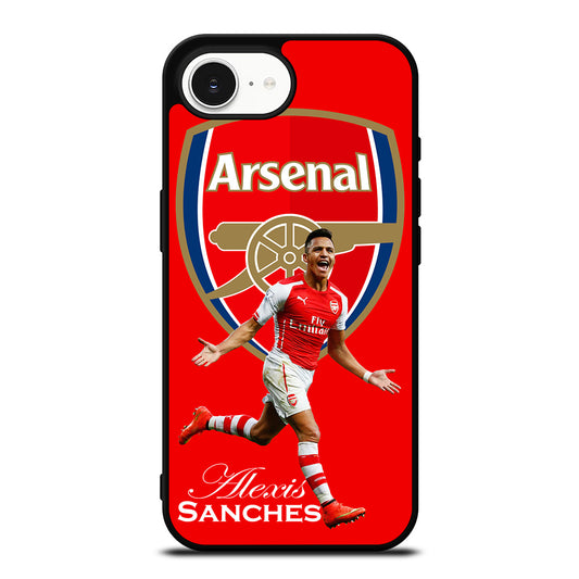 ALEXIS SANCHES ARSENAL iPhone 16e case black TPU silicone rubber protective cover by Casedear