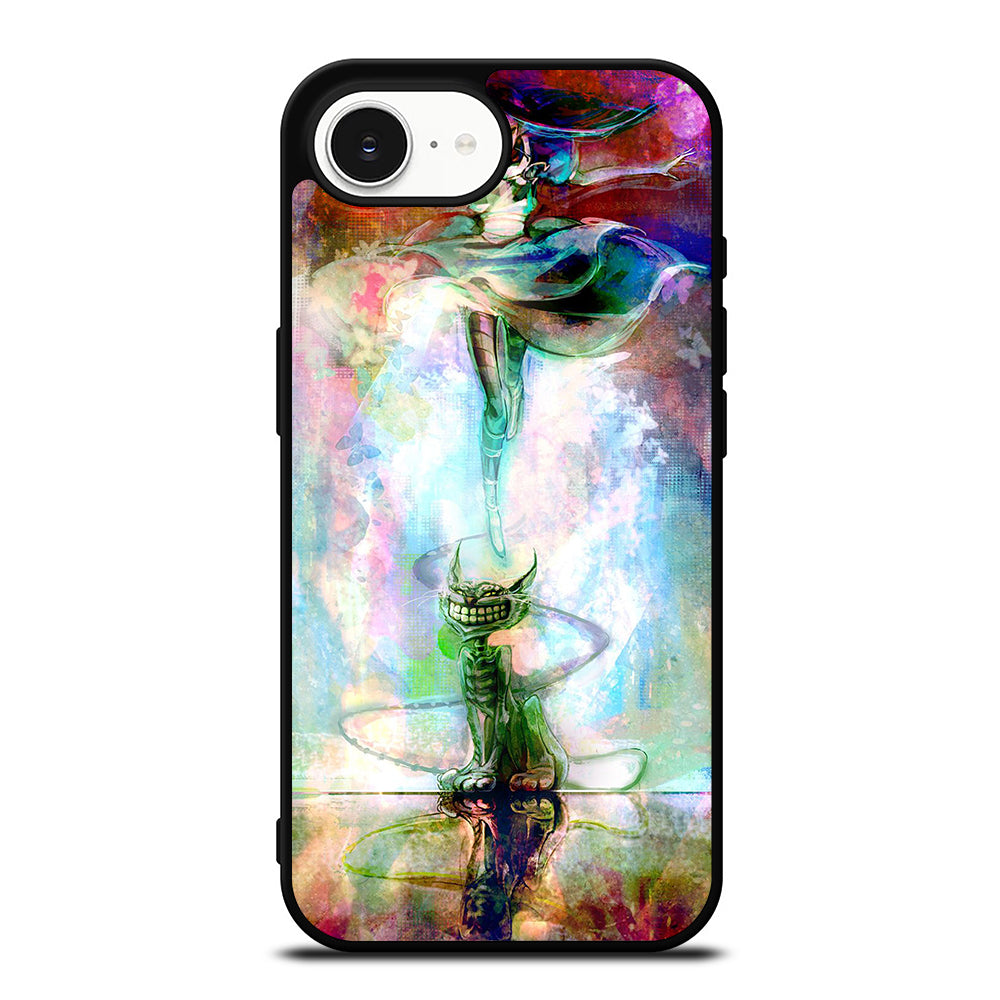ALICE IN WONDERLAND PAINT iPhone 16e case black TPU silicone rubber protective cover by Casedear