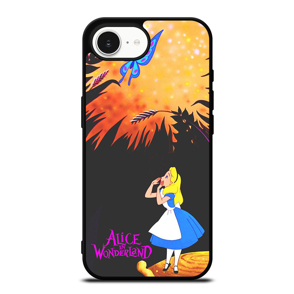 ALICE IN WONDERLAND PARTY iPhone 16e case black TPU silicone rubber protective cover by Casedear