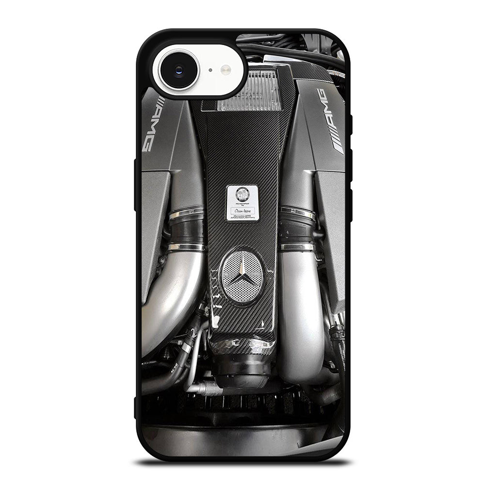 AMG Mercedes Engine iPhone 16e case black TPU silicone rubber protective cover by Casedear