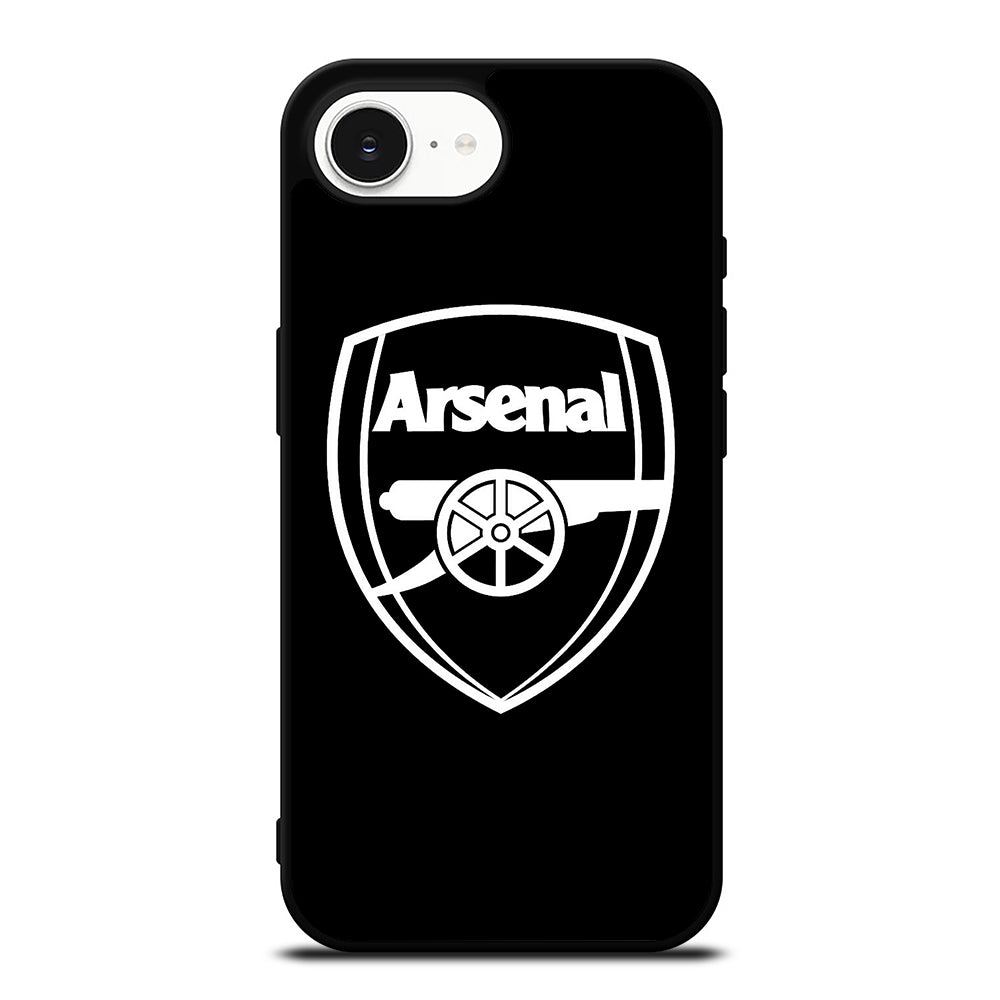 ARSENAL BLACK LOGO iPhone 16e case black TPU silicone rubber protective cover by Casedear