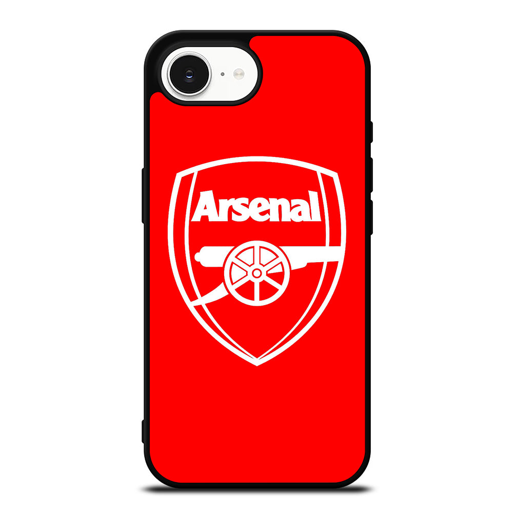 ARSENAL FOOTBALL LOGO iPhone 16e case black TPU silicone rubber protective cover by Casedear