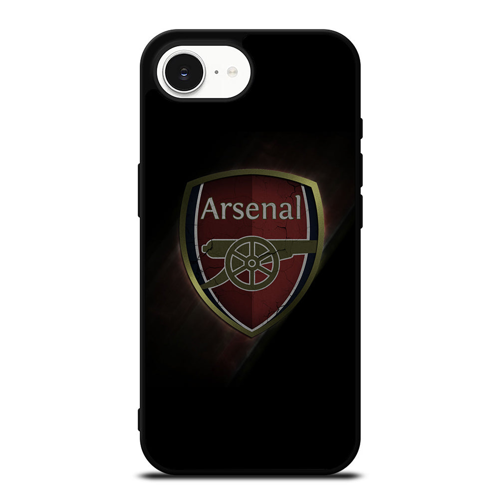 ARSENAL THE GUNNERS LOGO iPhone 16e case black TPU silicone rubber protective cover by Casedear