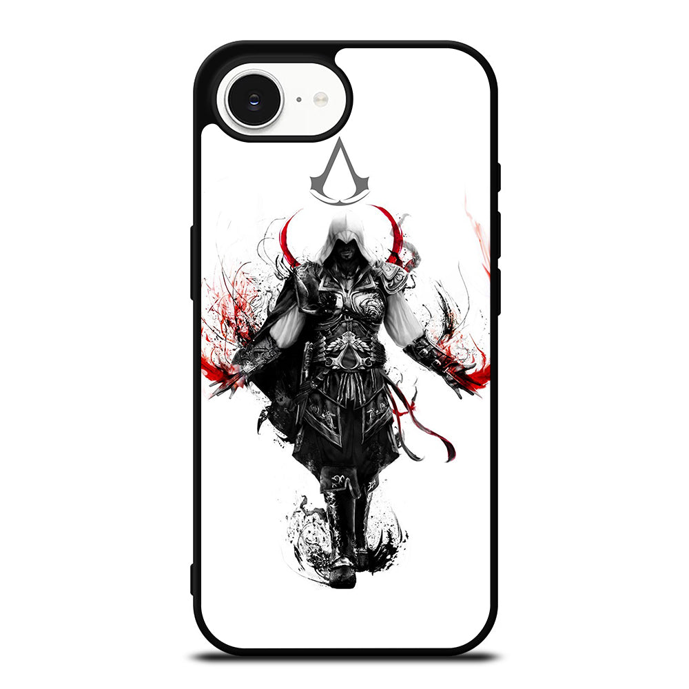 ASSASSIN'S CREED ART iPhone 16e case black TPU silicone rubber protective cover by Casedear