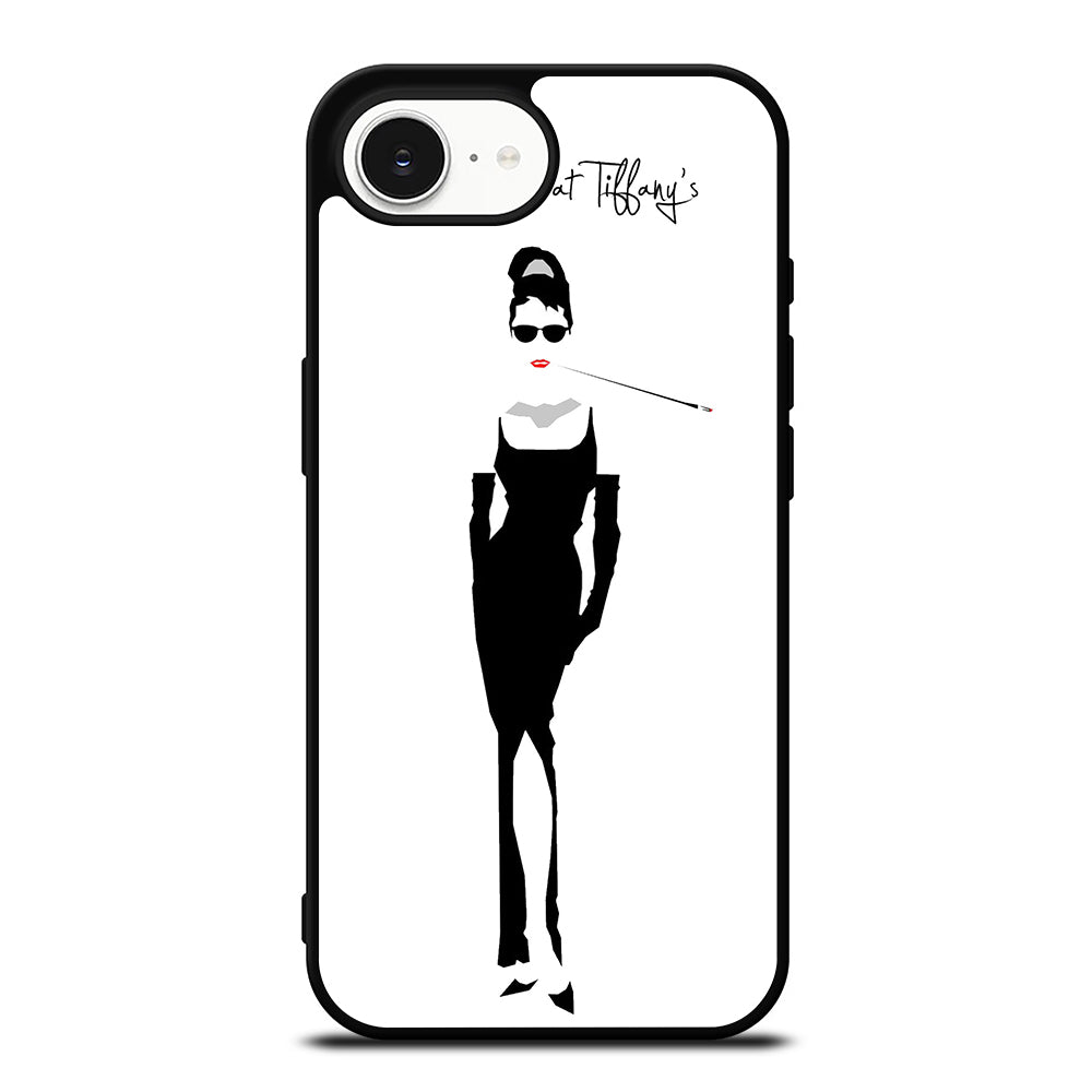 AUDREY HEPBURN BREAKFAST AT TIFFANY'S iPhone 16e case black TPU silicone rubber protective cover by Casedear