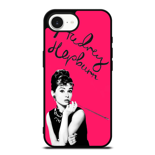 AUDREY HEPBURN THE ICON iPhone 16e case black TPU silicone rubber protective cover by Casedear