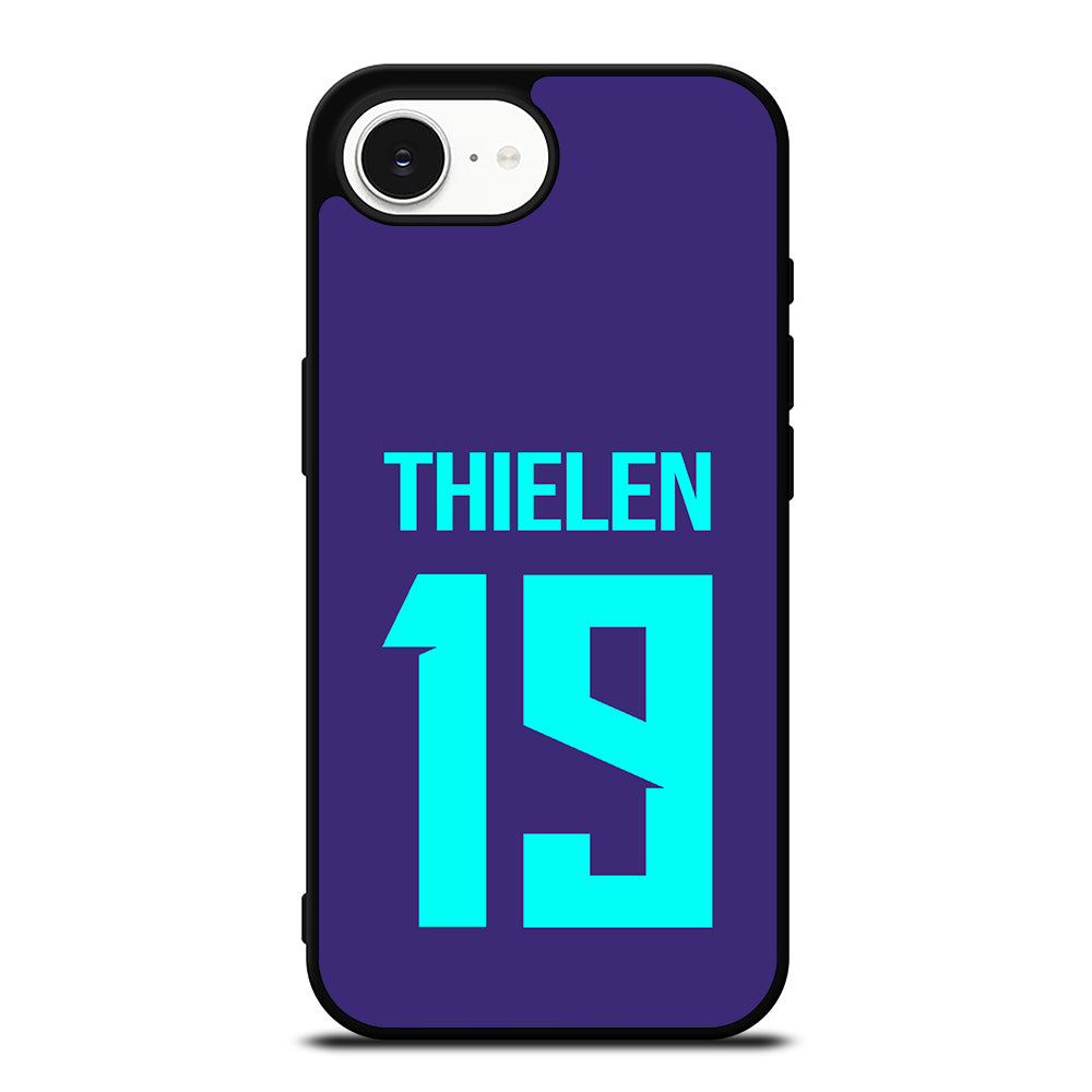 Adam Thielen Minnesota Number iPhone 16e case black TPU silicone rubber protective cover by Casedear