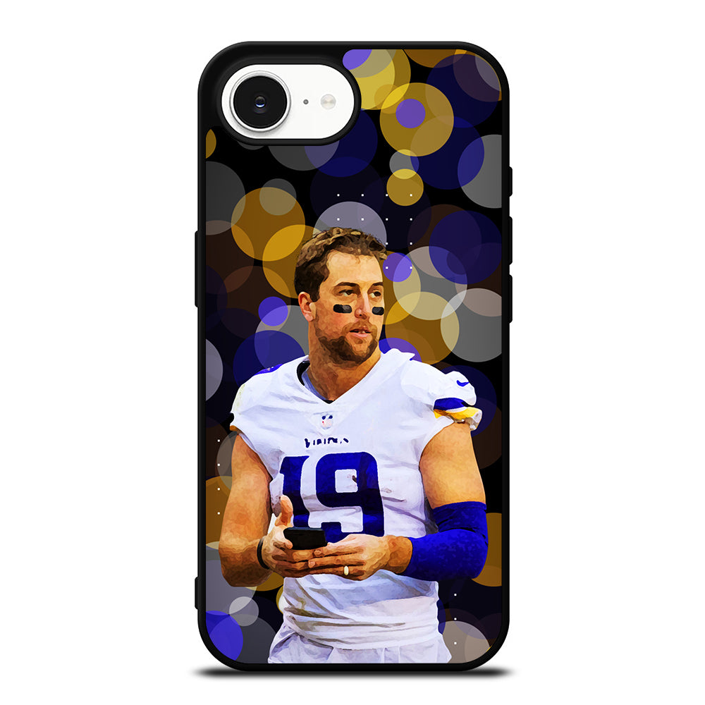 Adam Thielen Minnesota iPhone 16e case black TPU silicone rubber protective cover by Casedear
