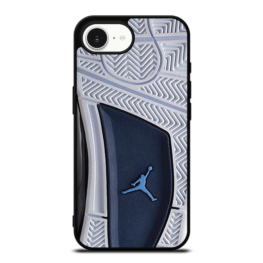 Air Jordan 4 Sole iPhone 16e case black TPU silicone rubber protective cover by Casedear
