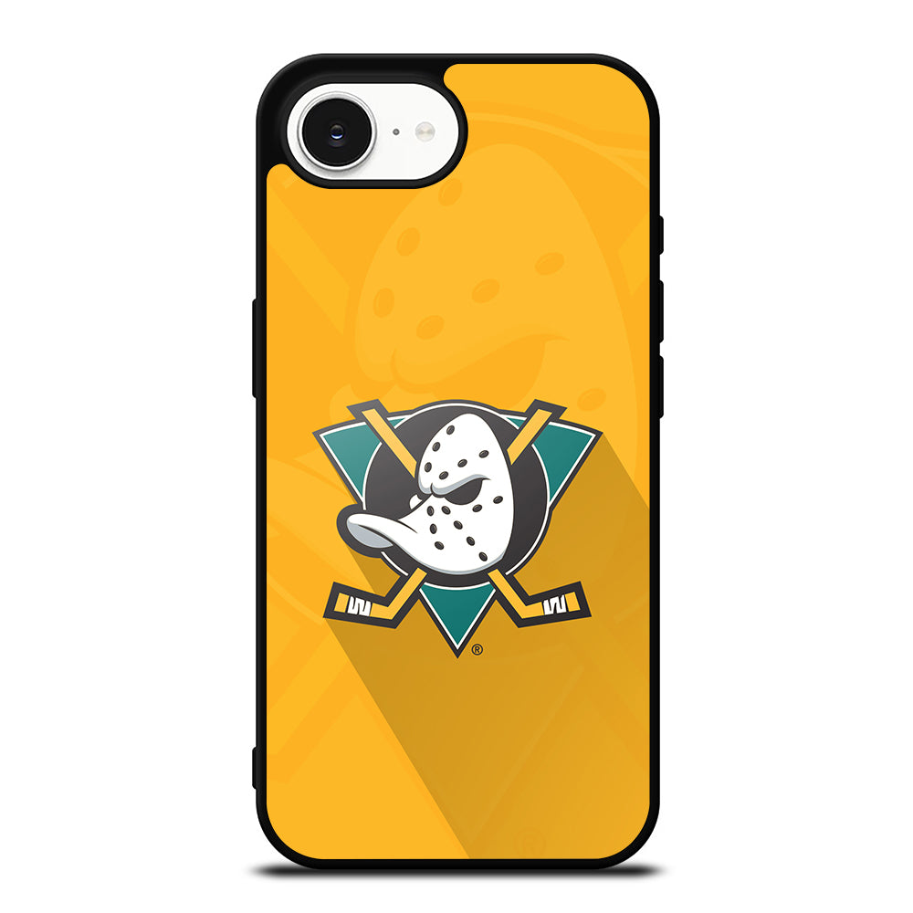 Anaheim Ducks Hockey Team iPhone 16e case black TPU silicone rubber protective cover by Casedear