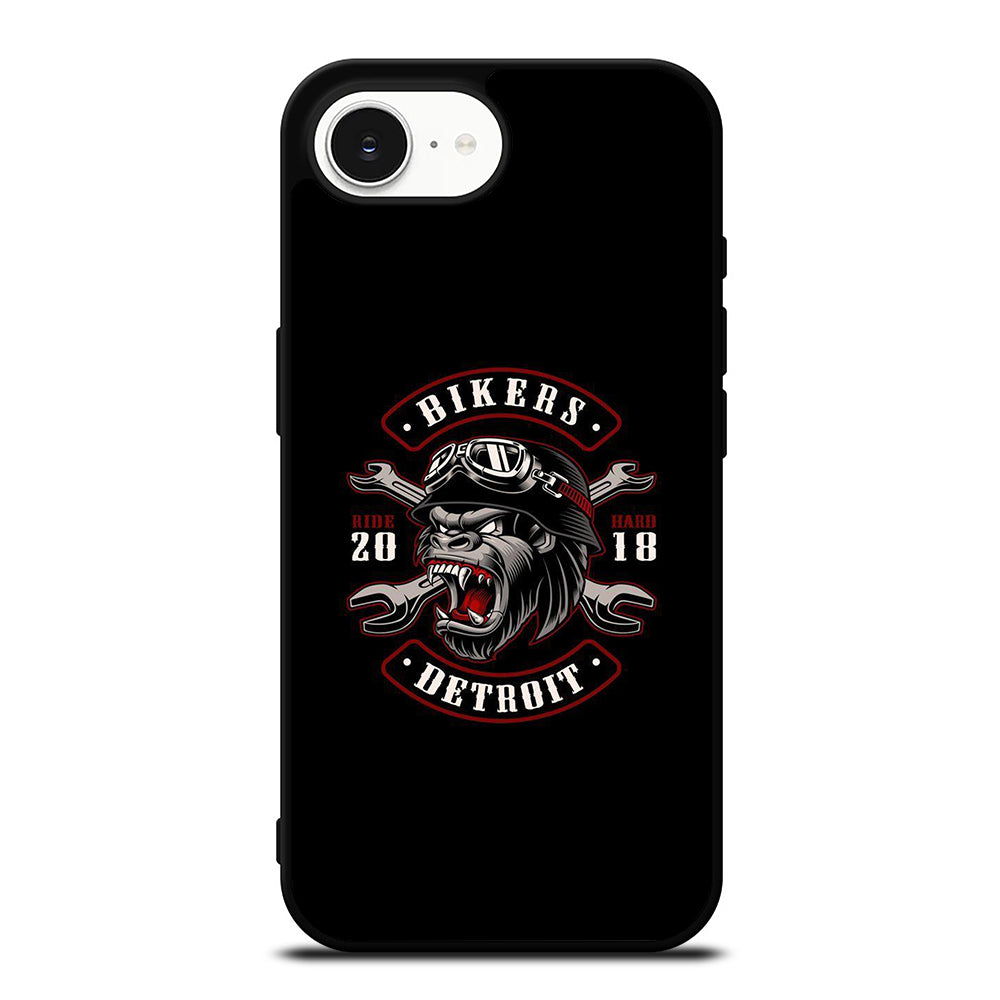 Animal Bikers Detroit iPhone 16e case black TPU silicone rubber protective cover by Casedear