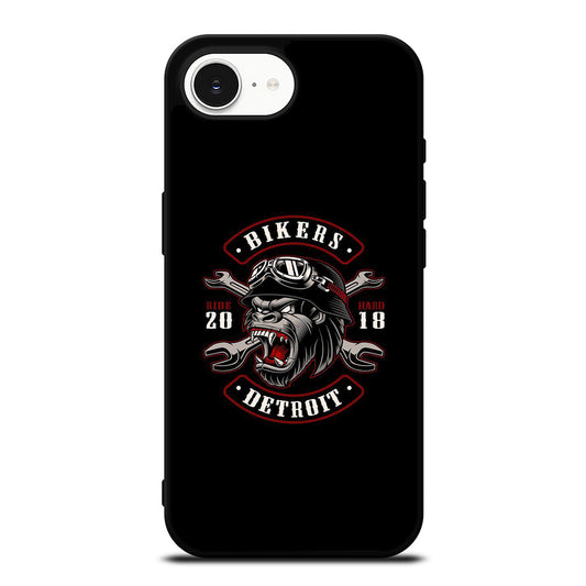 Animal Bikers Detroit iPhone 16e case black TPU silicone rubber protective cover by Casedear