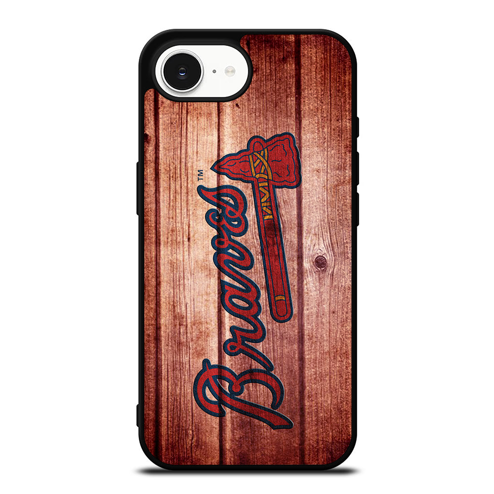 Atlanta Braves Landscape iPhone 16e case black TPU silicone rubber protective cover by Casedear