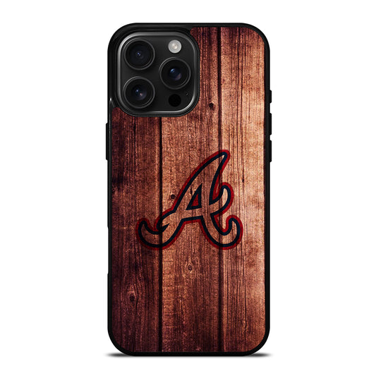 Atlanta Braves Wood Logo iPhone 16 Pro Max Case