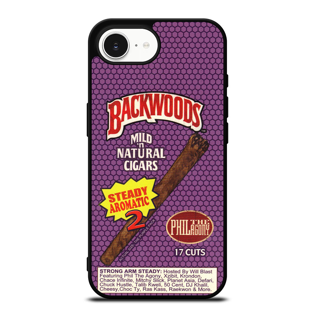 BACKWOODS CIGARS MILD iPhone 16e case black TPU silicone rubber protective cover by Casedear