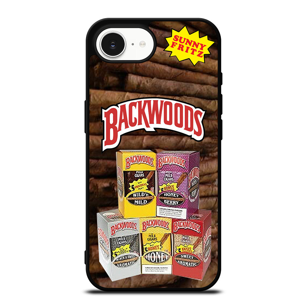 BACKWOODS CIGARS iPhone 16e case black TPU silicone rubber protective cover by Casedear