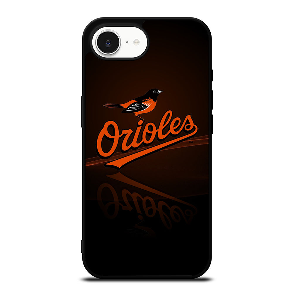 BALTIMORE ORIOLES LOGO iPhone 16e case black TPU silicone rubber protective cover by Casedear